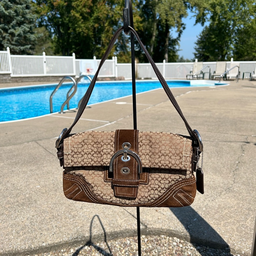 Brown mini coach bag